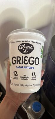 Yogurt Griego Natural Sin Azúcar (Alpina)